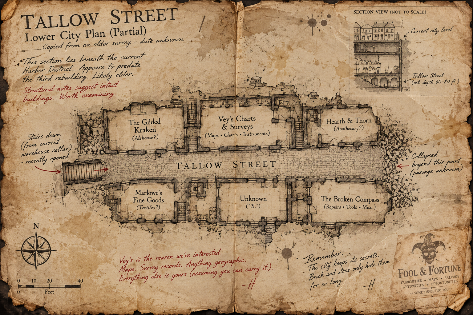 Hutch's Tallow Street Map